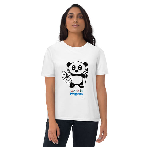 Work in Progress Panda artist Unisex organic cotton t-shirt