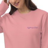 Computer women in technology shirt celebrating and empowering women in science technology, female symbol, Unisex organic, eco sweatshirt