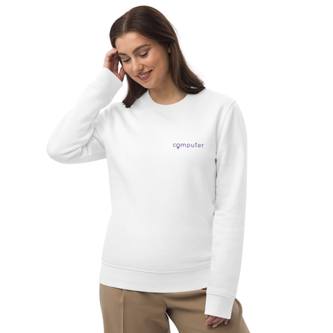 Computer women in technology shirt celebrating and empowering women in science technology, female symbol, Unisex organic, eco sweatshirt