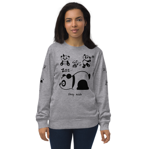 Panda Sleep Mode, computer humor, joy and comfort, Unisex organic sweatshirt for a smile